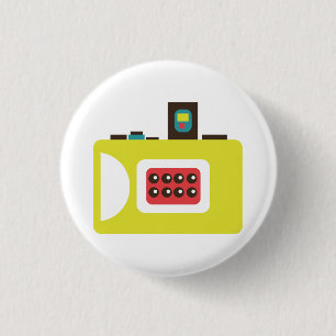 Cute Instant Camera (Yellow) Flair Button