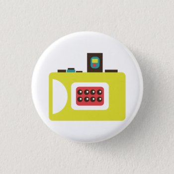 Cute Instant Camera (yellow) Flair Button by arncyn at Zazzle
