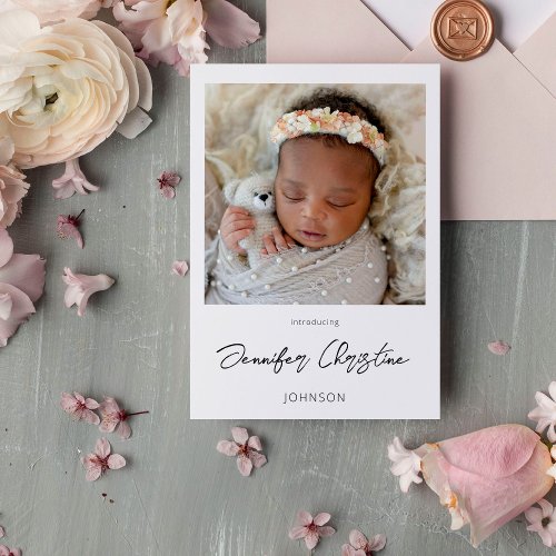 Cute Instant Two Photo Birth Announcement 4