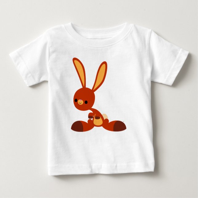 Cute Interested Cartoon Rabbit Baby T-Shirt (Front)