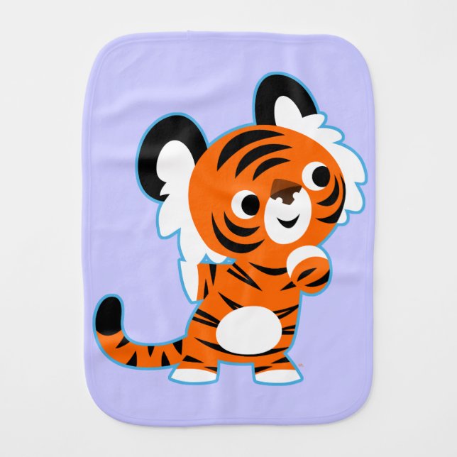 Cute Interested Cartoon Tiger Burp Cloth (Front)