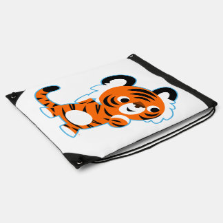 Cute Interested Cartoon Tiger Drawstring Backpack