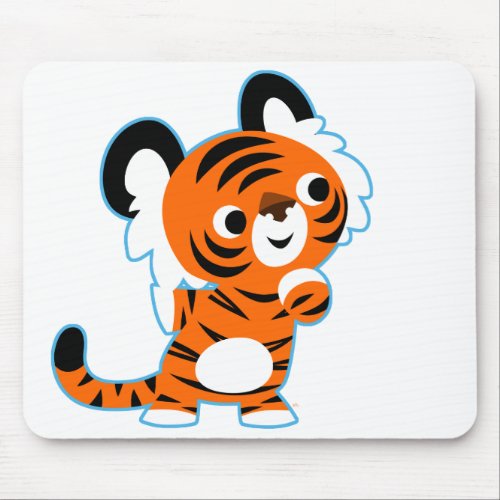 Cute Interested Cartoon Tiger Mousepad