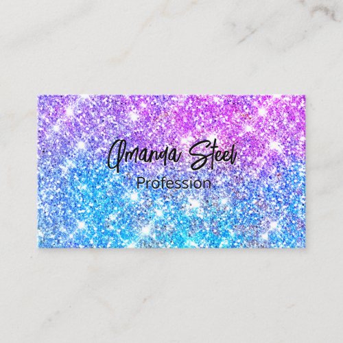 Cute iridescent colorful faux glitter monogram lug appointment card
