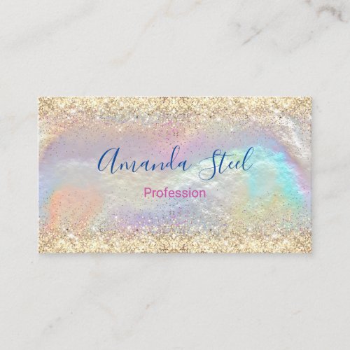 Cute iridescent faux gold glitter appointment card