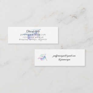 Cute Iridescent Graduation Hat  Mini Business Card