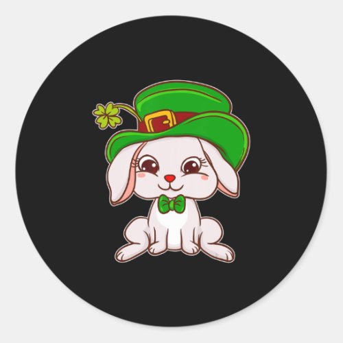 Cute Irish Bunny Dressed for St Patrick Day Irish  Classic Round Sticker