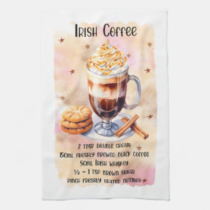 Cute Irish coffee recipe Kitchen Towel