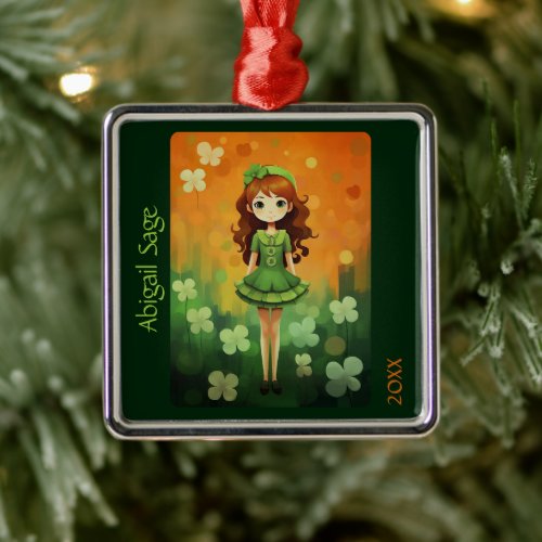 Cute Irish Dancer Christmas Irish Step Dance Metal Ornament