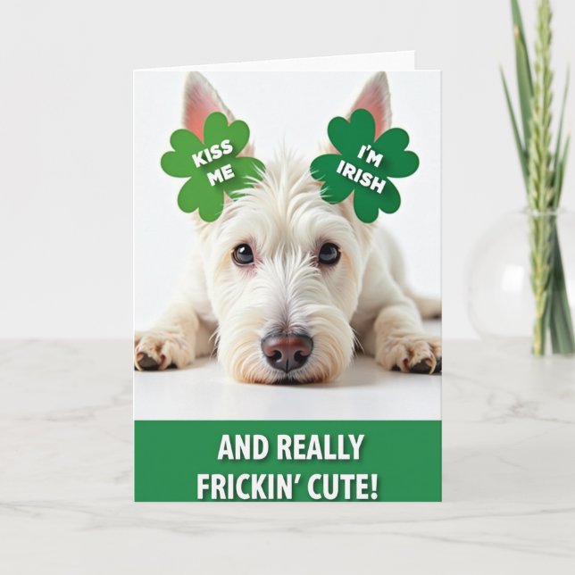 Cute Irish Dog Saint Patricks Card (Front)