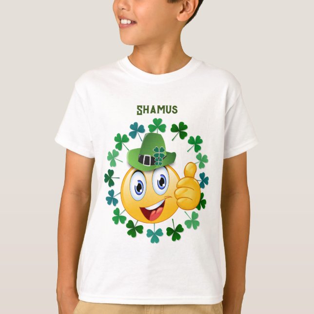 Cute Irish Emoji Personalized T-Shirt (Front)