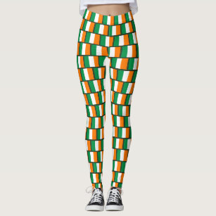 Patriotic Irish Flag Plaid Leggings