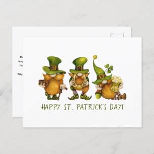 Cute Irish Gnomes Custom Happy St Patrick's Day Holiday Postcard