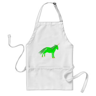Cute Irish Green and Gold Unicorn Adult Apron