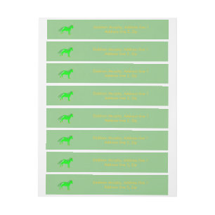 Cute Irish Green and Gold Unicorn Custom Wrap Around Address Label