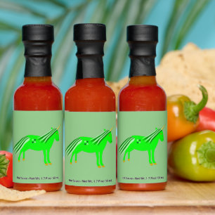 Cute Irish Green and Gold Unicorn Hot Sauces