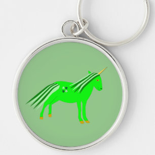 Cute Irish Green and Gold Unicorn Keychain