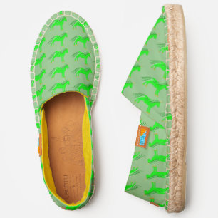 Cute Irish Green and Gold Unicorn Patterned Espadrilles