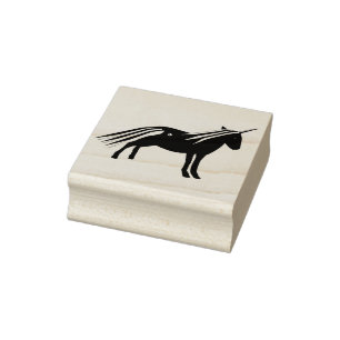 Cute Irish Green and Gold Unicorn Rubber Stamp