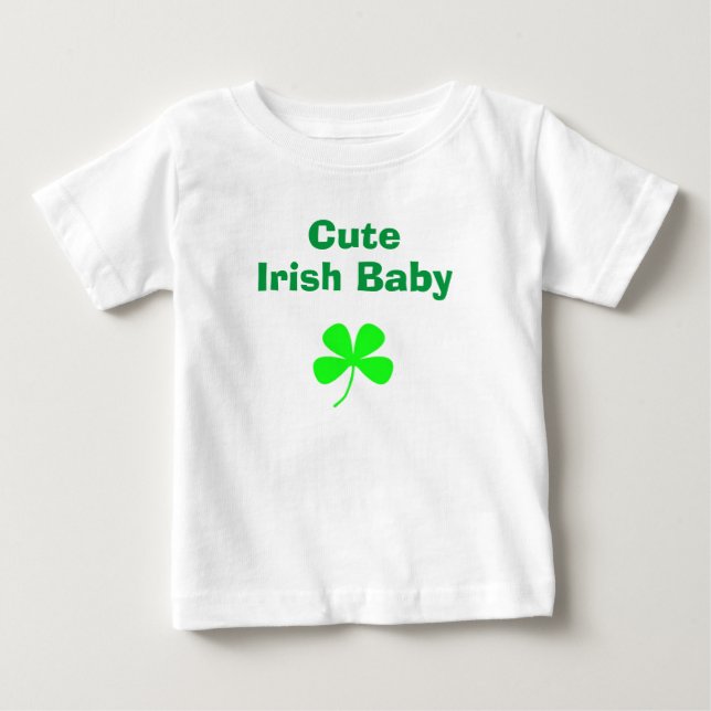 Cute Irish Green Shamrock St Patricks Day Baby T-Shirt (Front)
