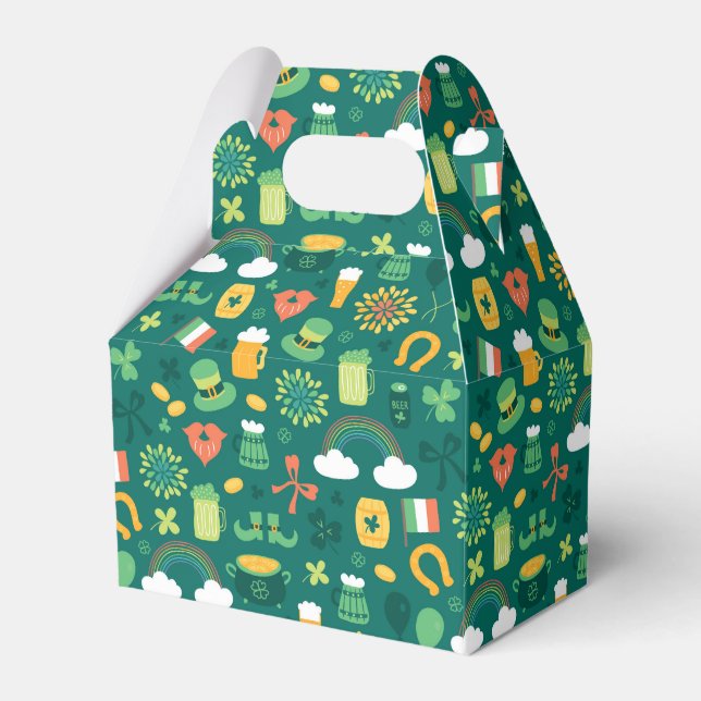 Cute Irish Icon Pattern Favor Boxes (Front Side)