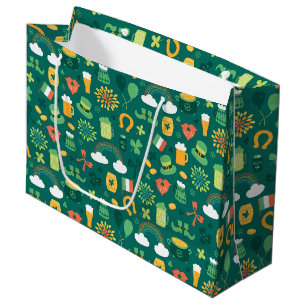 Cute Irish Icon Pattern Large Gift Bag