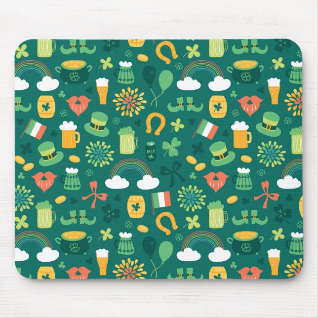 Cute Irish Icon Pattern Mouse Pad (Front)