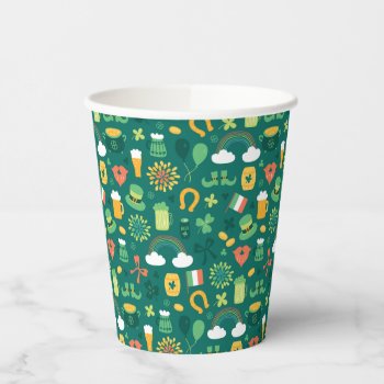 Cute Irish Icon Pattern Paper Cups by adventurebeginsnow at Zazzle