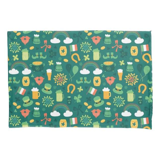 Cute Irish Icon Pattern Pillow Case (Front-Left)