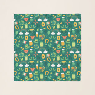Cute Irish Icon Pattern Scarf