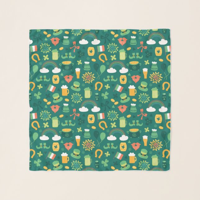 Cute Irish Icon Pattern Scarf (Front)