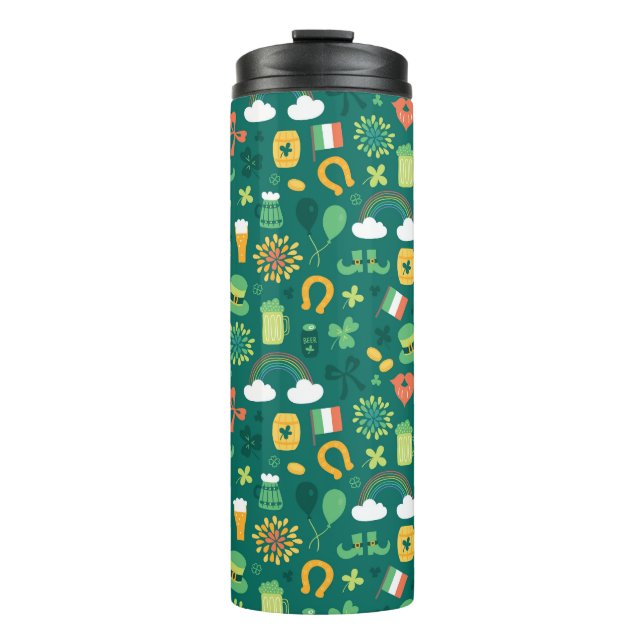 Cute Irish Icon Pattern Thermal Tumbler (Front)