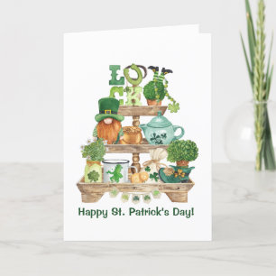 Cute Irish Knickknack Stand Happy St Patrick's Day Holiday Card