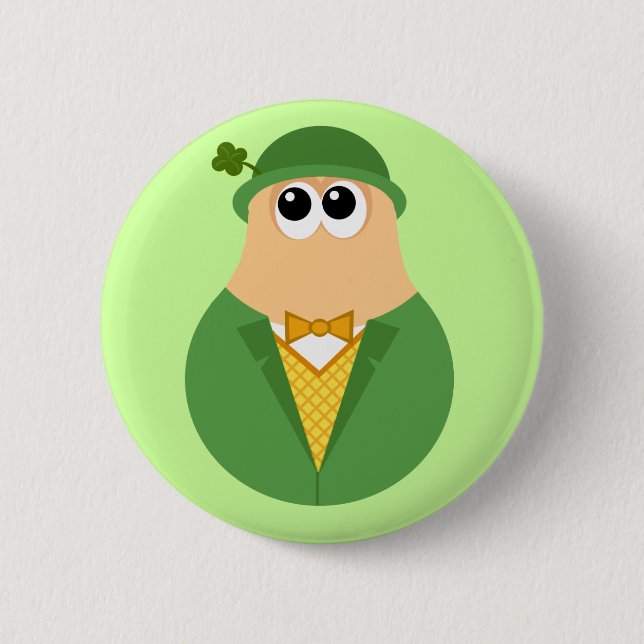 Cute Irish Leprechaun button (Front)