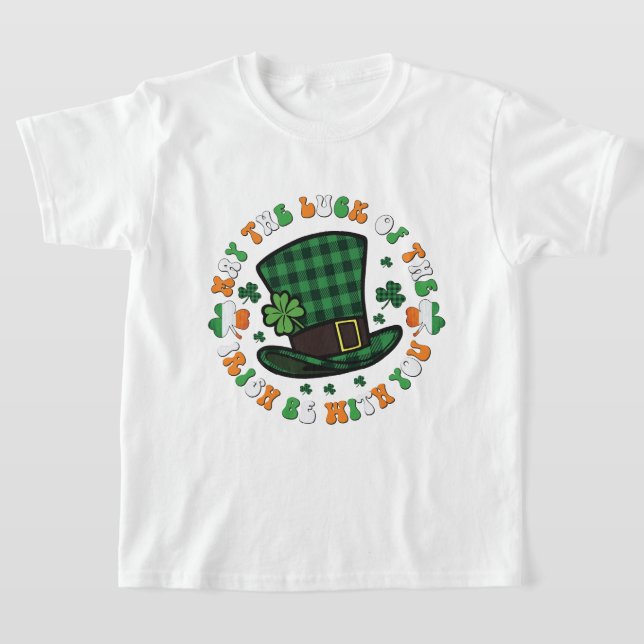 Cute Irish luck word art  T-Shirt (Laydown)