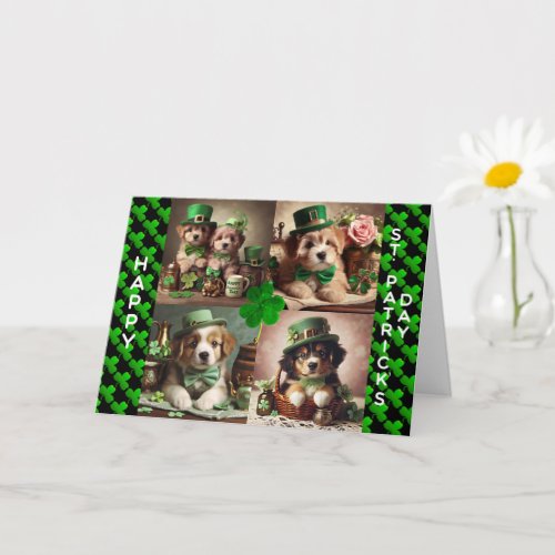 Cute Irish Puppies Happy St Patricks Day  Card
