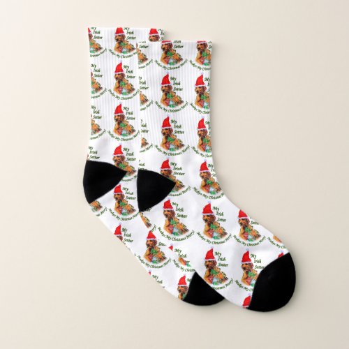 Cute Irish Setter Christmas Socks