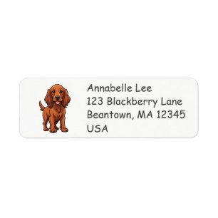 Cute Irish Setter Label