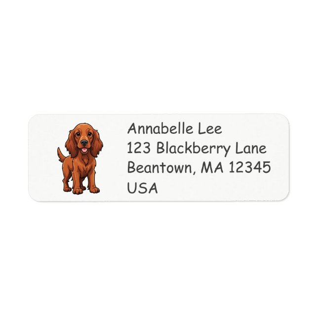 Cute Irish Setter Label (Front)
