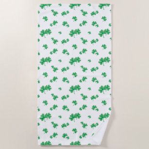 Cute Irish Shamrock Pattern Beach Towel
