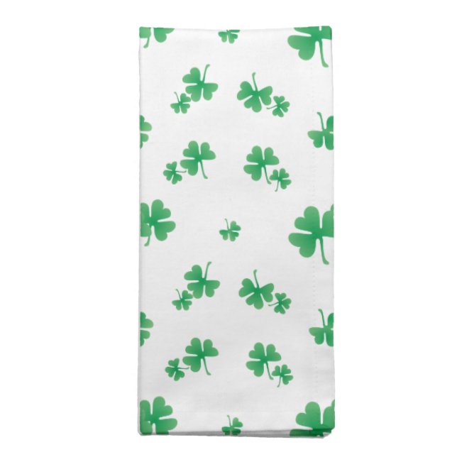 Cute Irish Shamrock Pattern Cloth Napkin (Folded)