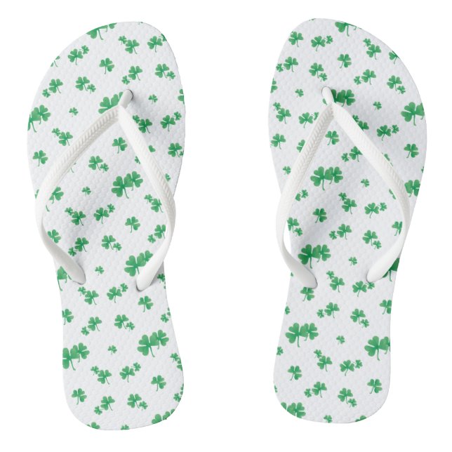 Cute Irish Shamrock Pattern Flip Flops (Footbed)