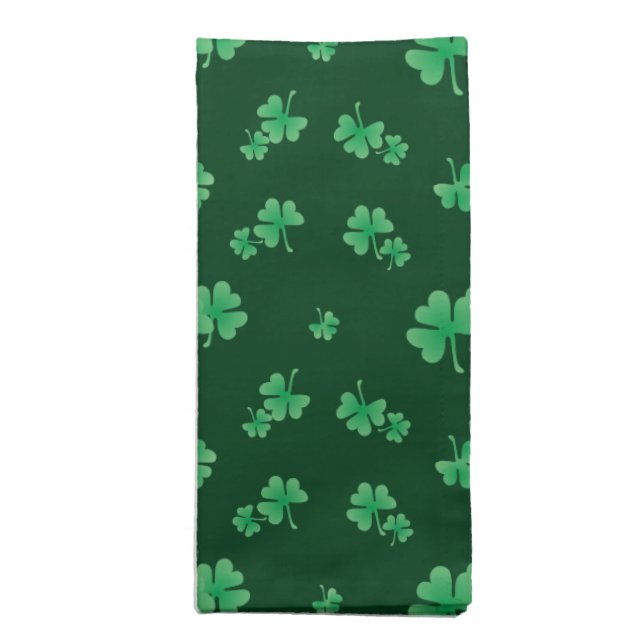 Cute Irish Shamrock Pattern Green Cloth Napkin (Folded)
