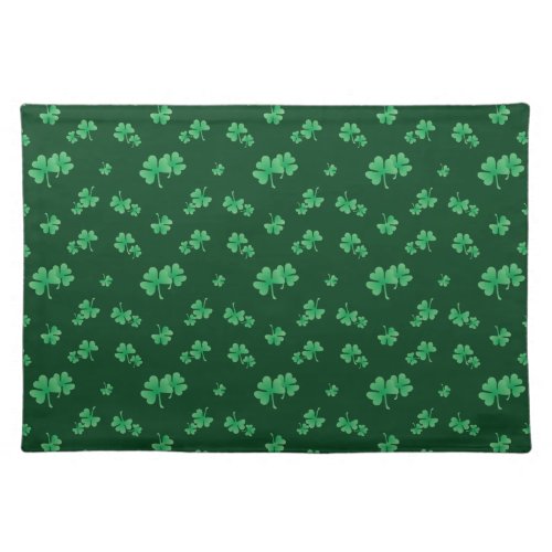 Cute Irish Shamrock Pattern Green Cloth Placemat