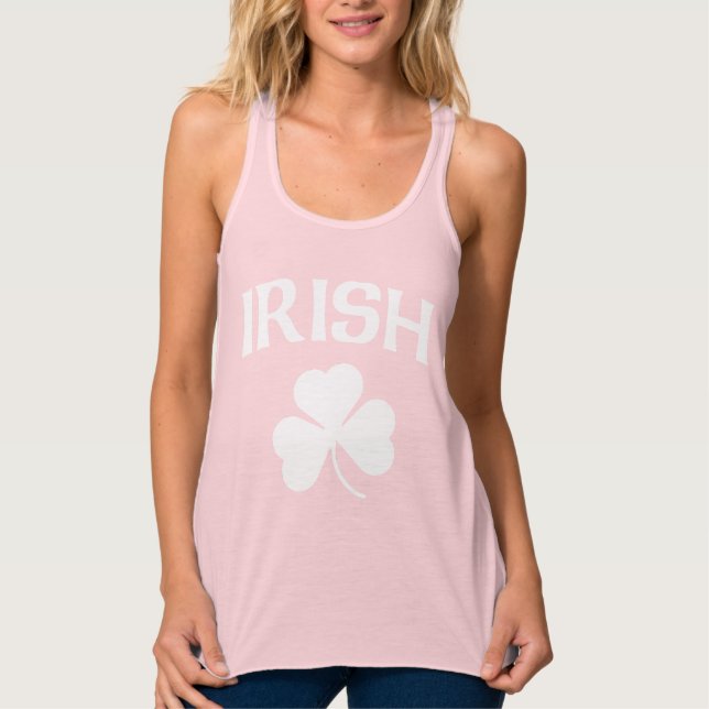 Cute Irish Shamrock St. Patrick's Day Tank Top (Front)