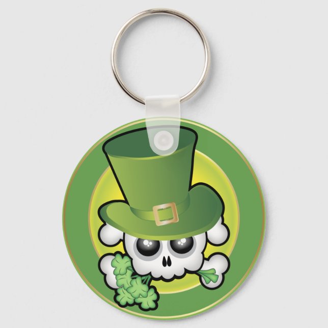 Cute Irish Skull Keychain (Front)