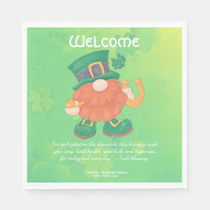 Cute Irish St. Patrick's Day Gnome Napkins