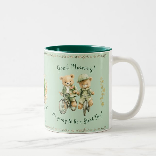 Cute Irish Teddy Bear Mug Bikes - Great Day (Right)