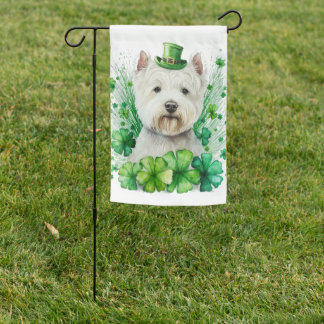 CUTE IRISH WEST HIGHLAND WHITE TERRIER GARDEN FLAG