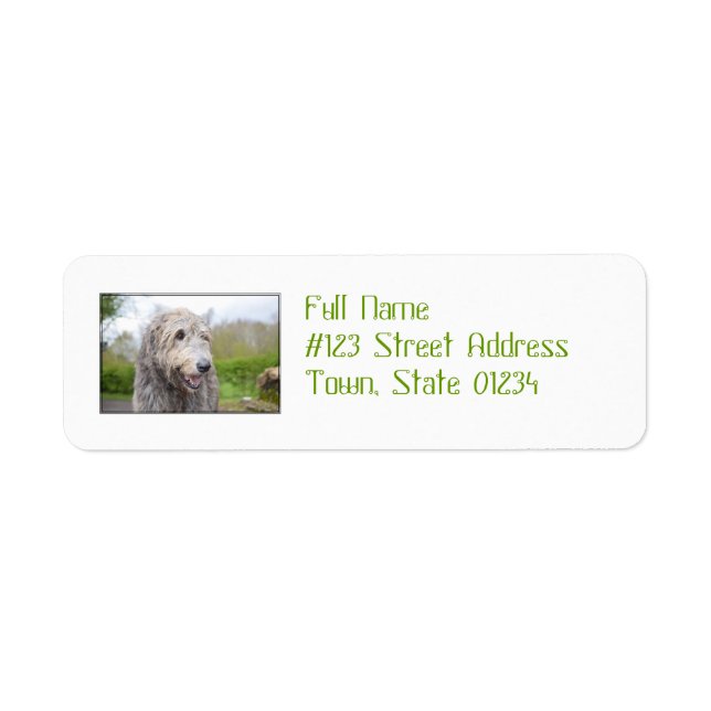 Cute Irish Wolfhound Label (Front)